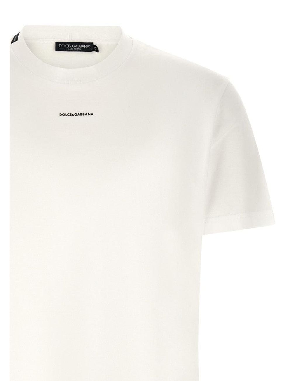 Dolce & Gabbana White Mini Logo T-Shirt for men