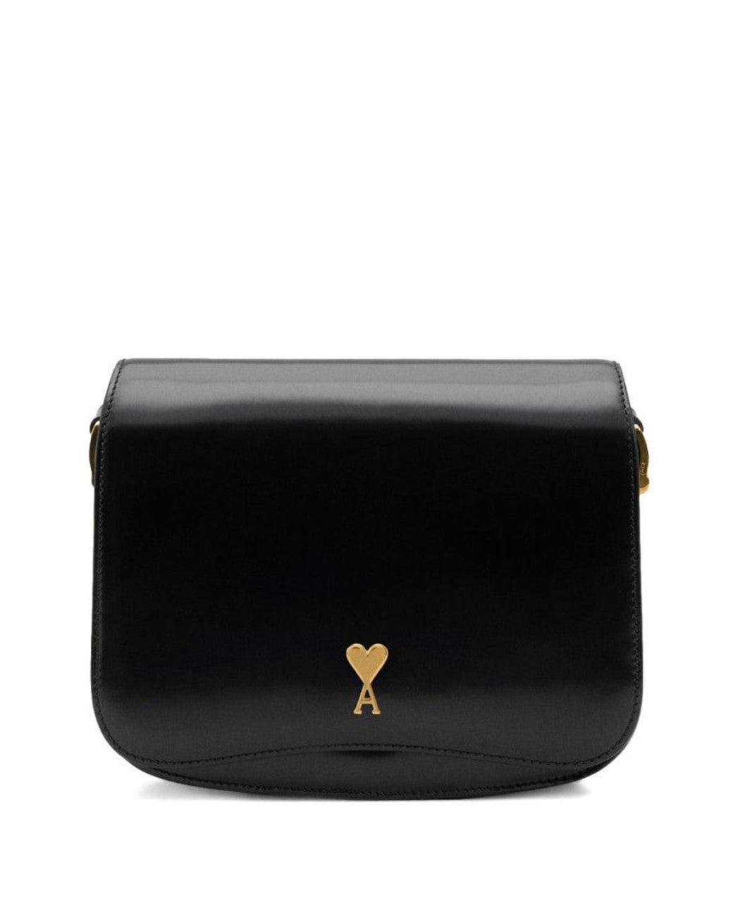 AMI Black Logo Shoulder Bag