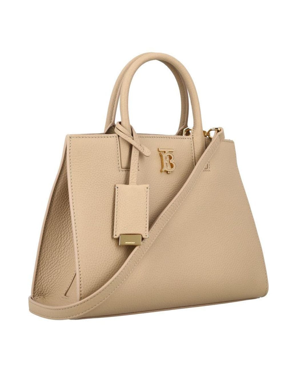 Burberry Natural Frances Leather Satchel Bag