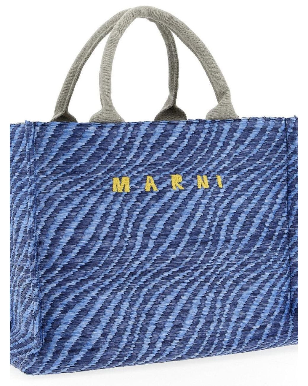 Marni Blue Logo Medium Tote