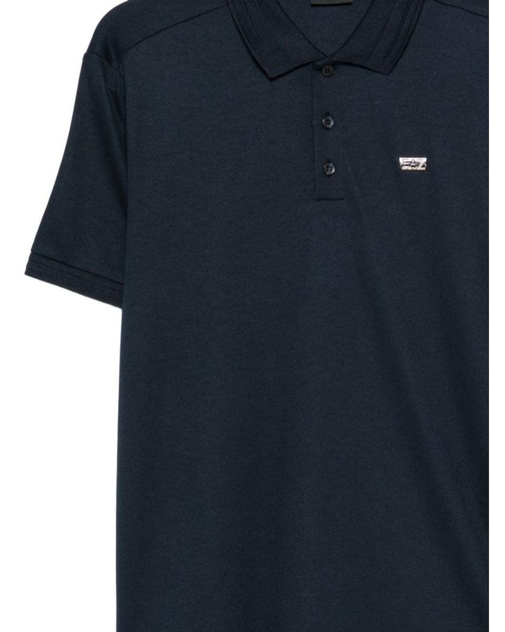 EA7 Blue Shirt Collar Polo for men