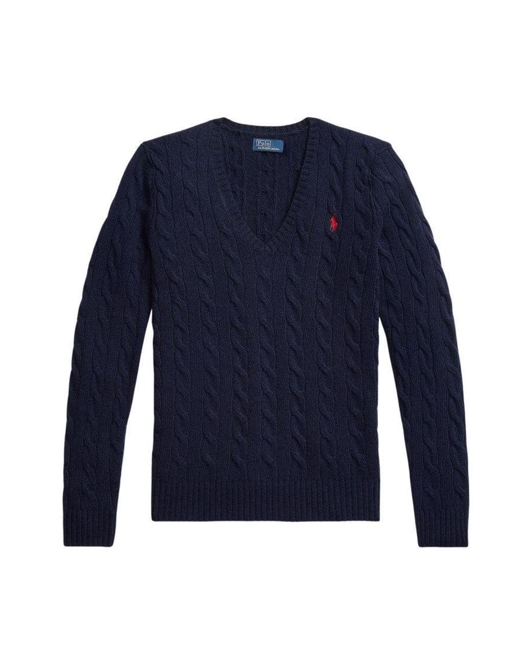 Polo Ralph Lauren Blue Knitted V Neck Sweater
