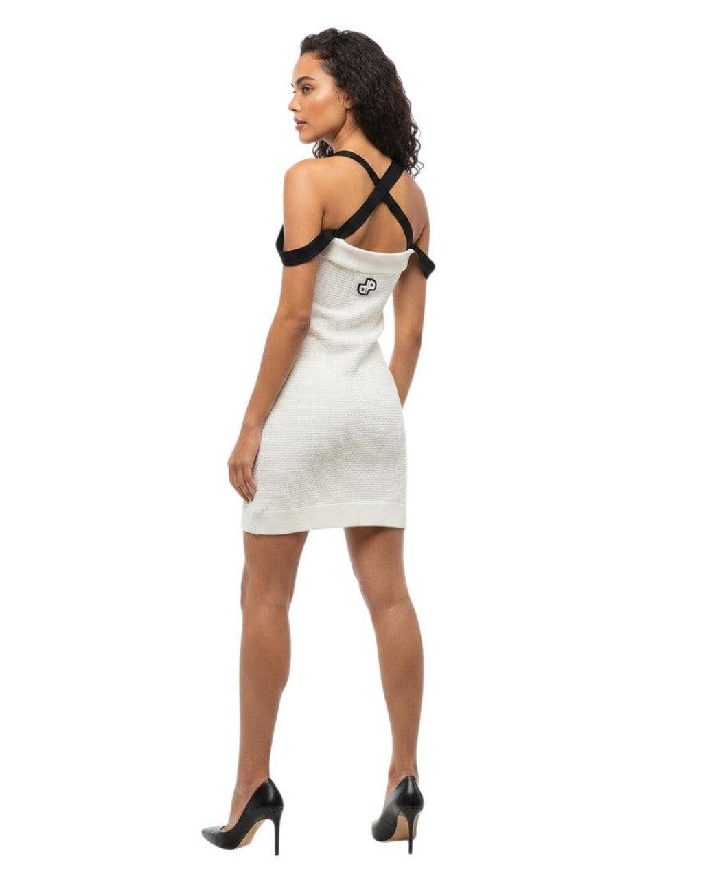 Patou White Textured Strapless Mini Dress