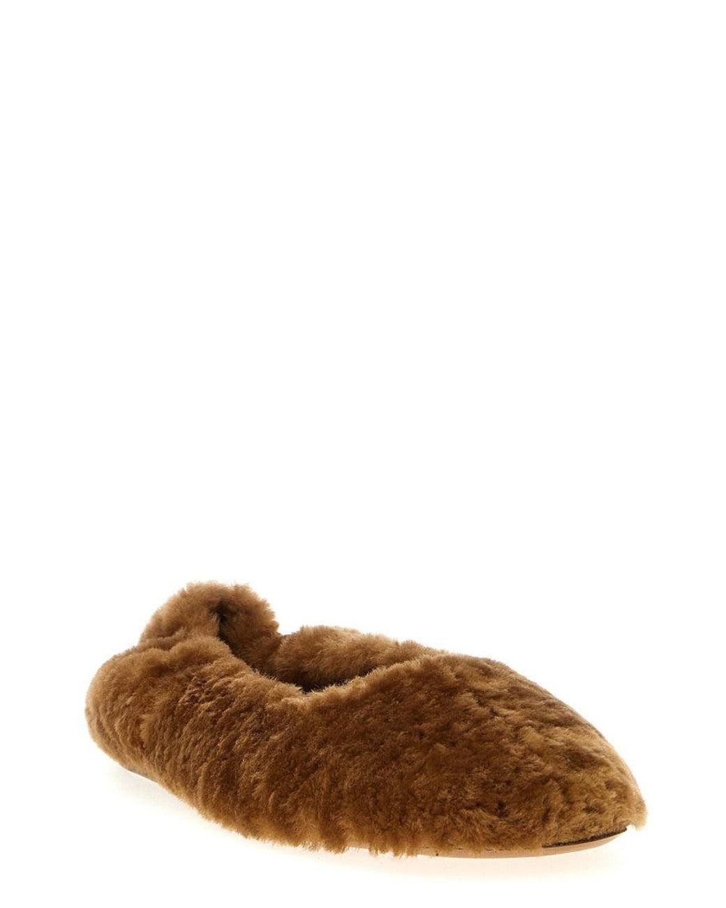 Dries Van Noten Brown Fur Ballet Flats