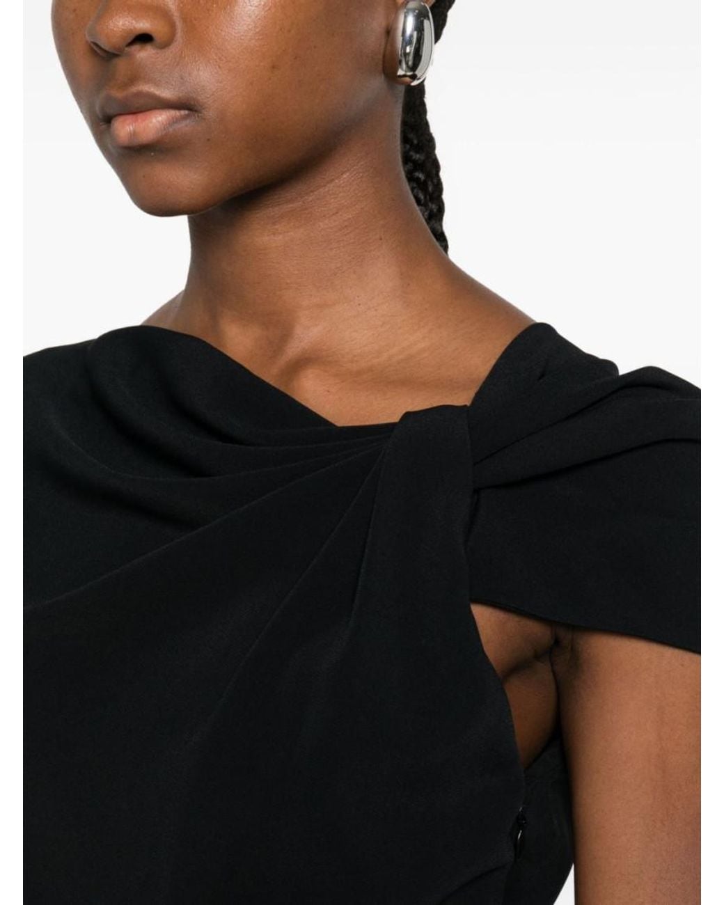 Givenchy Black Draped Midi Dress