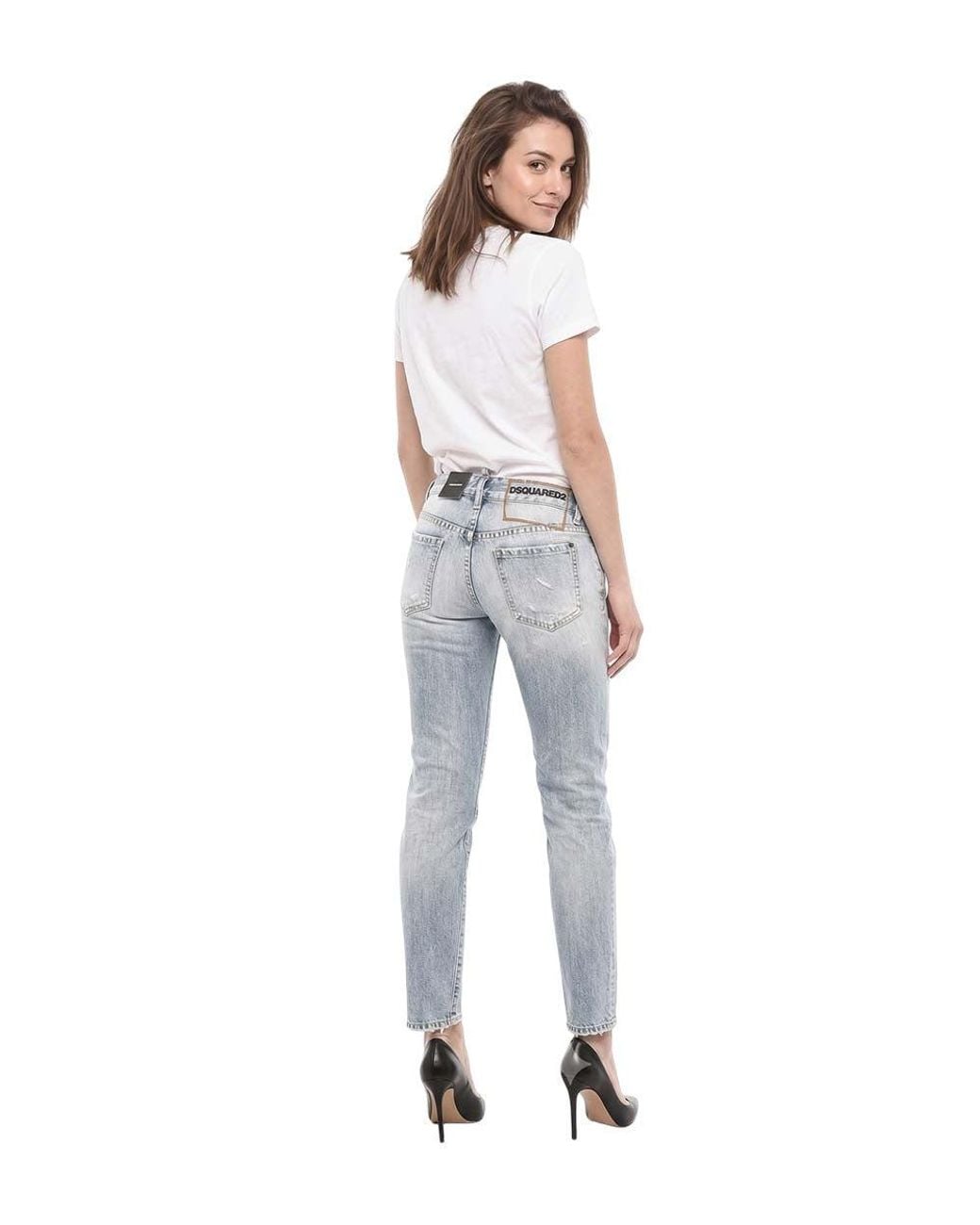 DSquared² Blue Skinny Mid Rise Jeans