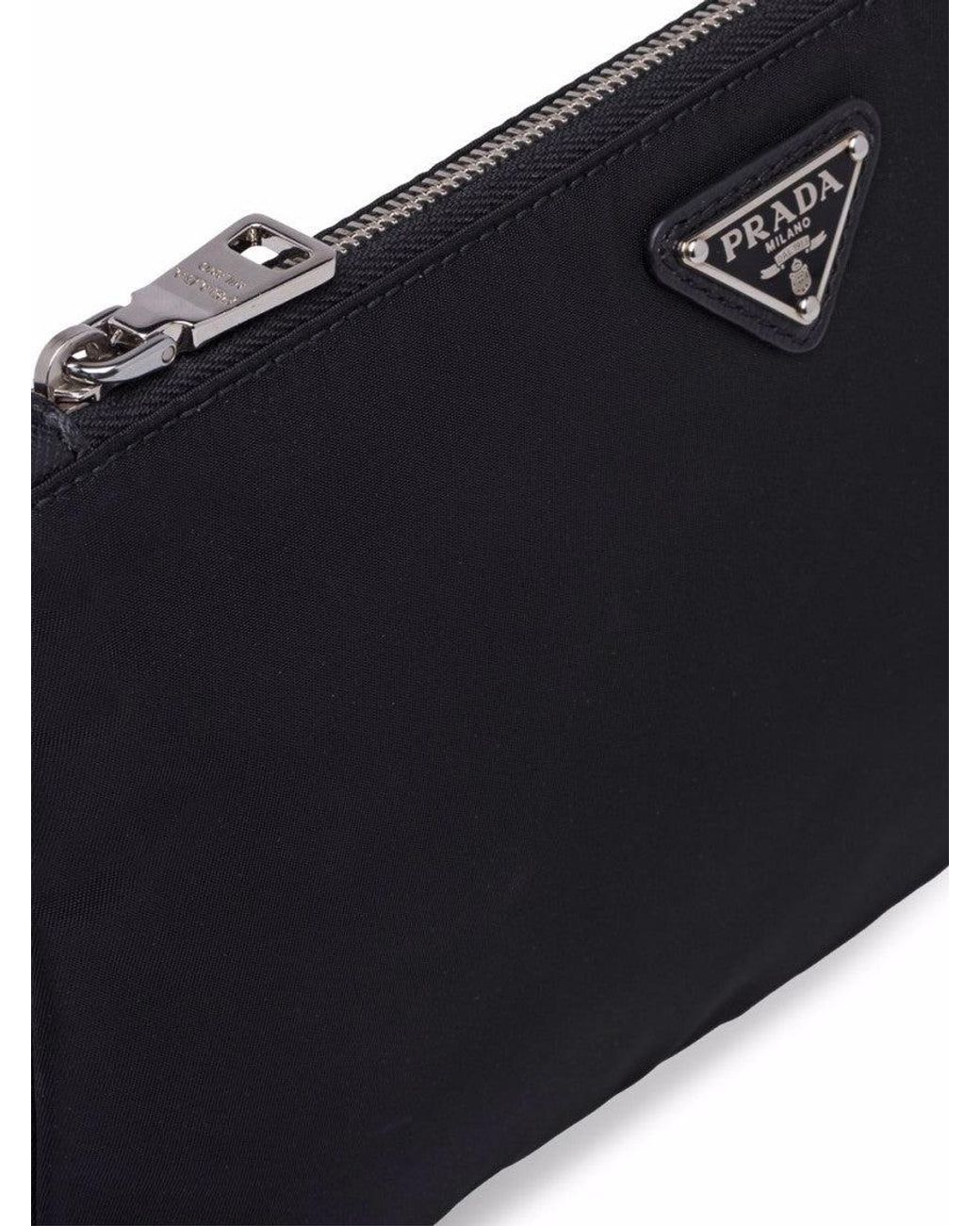 Prada Black Logo Wristlet for men