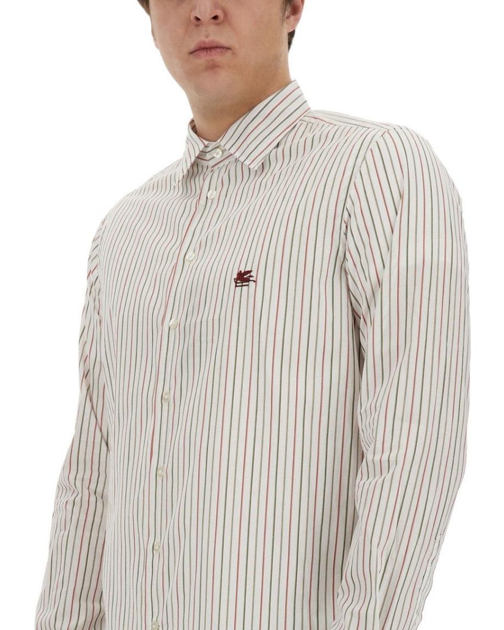 Etro Gray Regular Logo Shirt for men