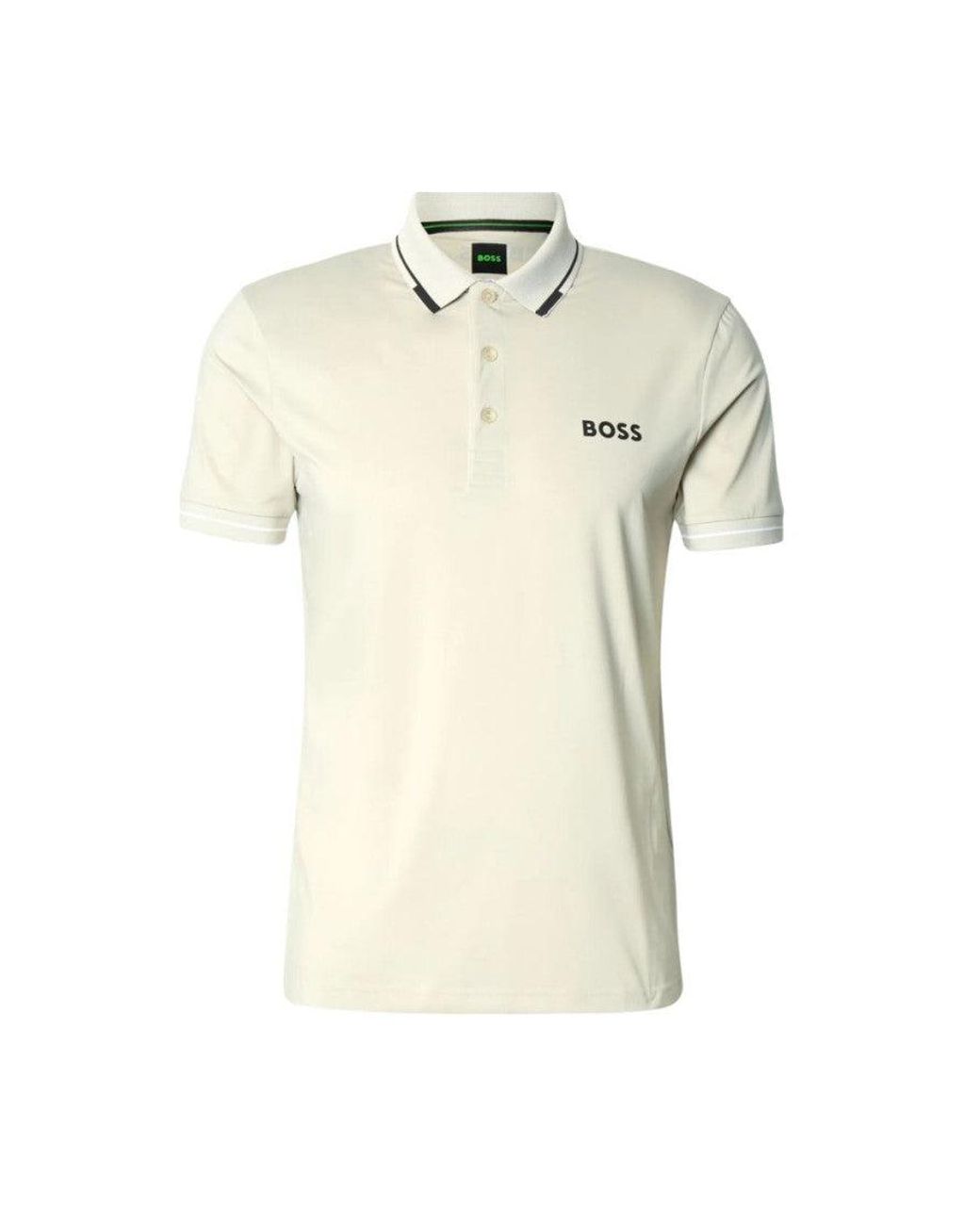 Boss White Shirt Collar Polo for men