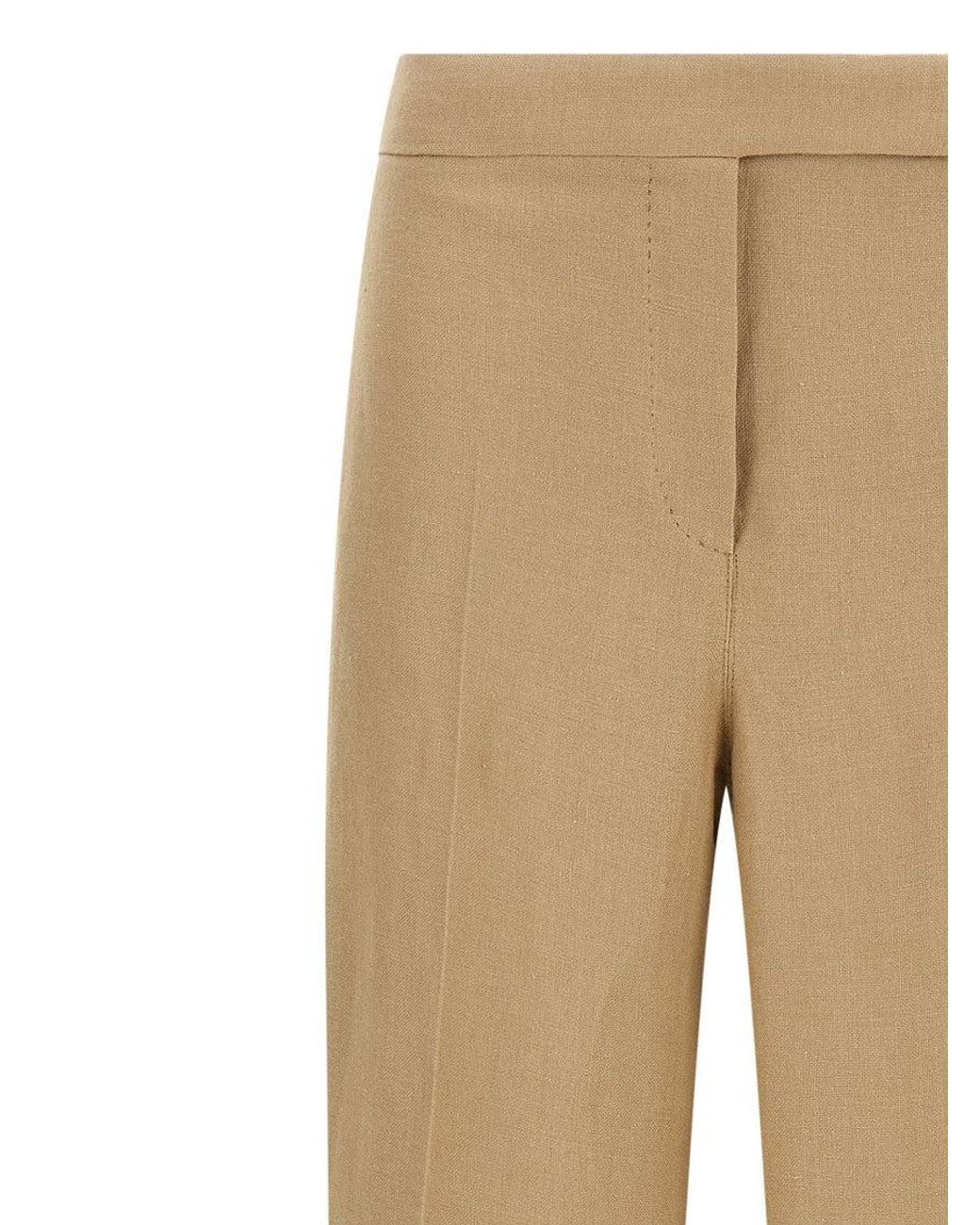 Max Mara Natural Regular Flat Front Pants