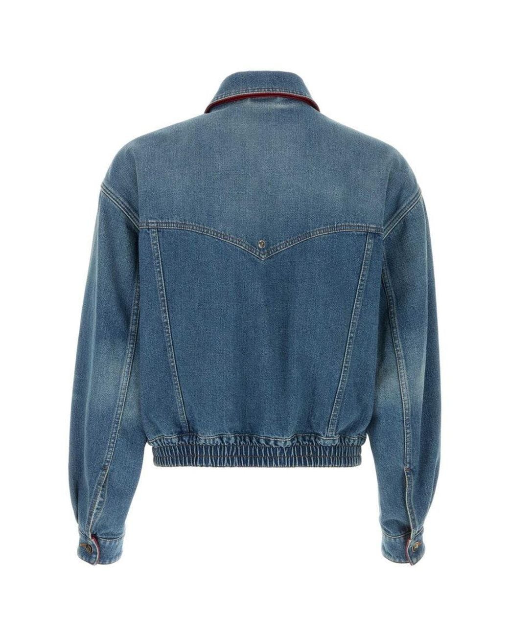 Versace Blue Shirt Collar Jacket for men