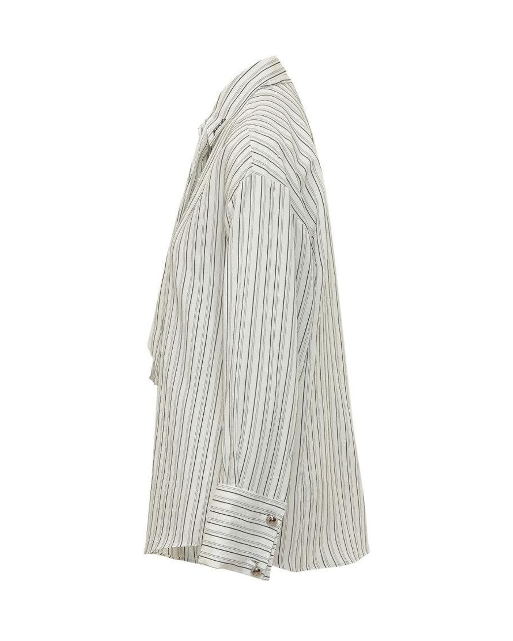 Pinko White Stripes Oversized Shirt