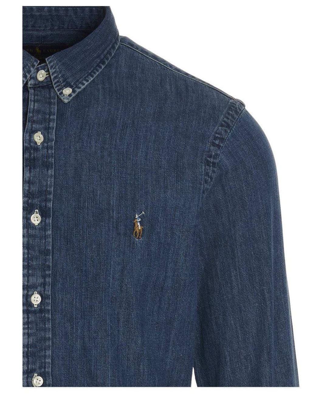 Polo Ralph Lauren Blue Regular Denim Shirt for men