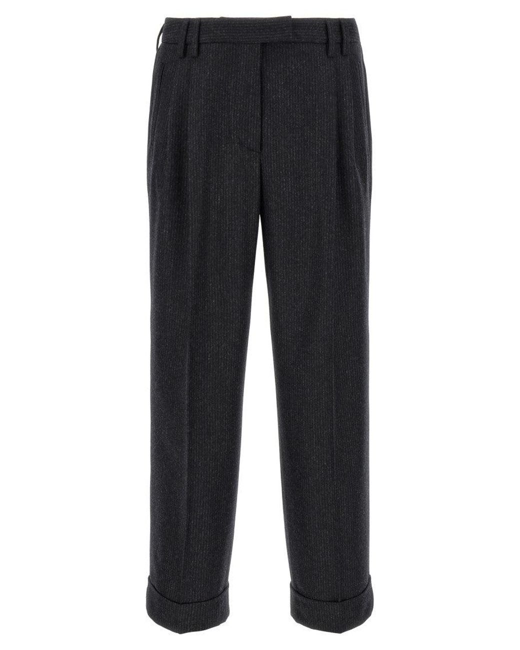 Alberto Biani Black Straight Flat Front Pants