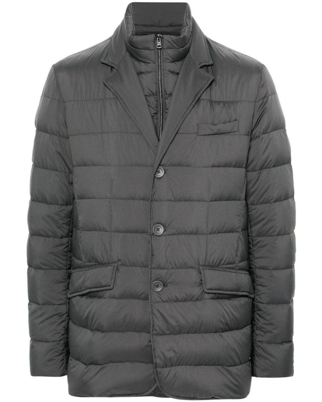 Herno Gray Dark Quilted Jacket for men