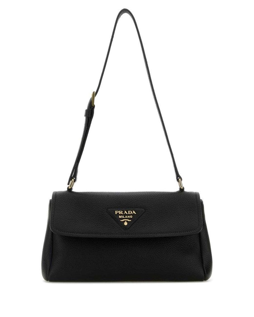 Prada Black Prada Vitello Leather Shoulder Bag