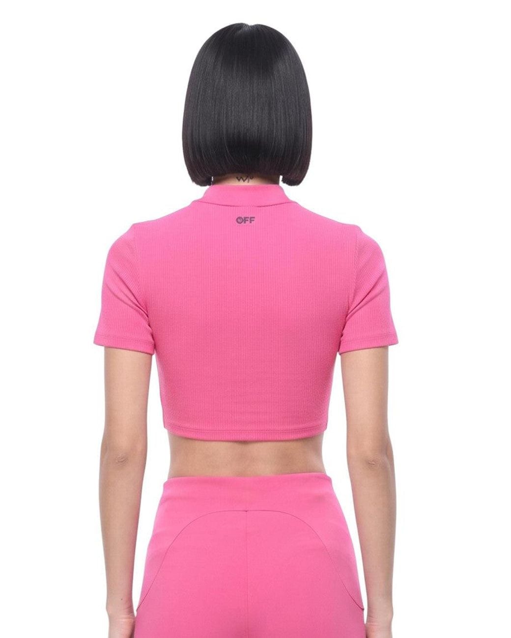Off-White c/o Virgil Abloh Pink Mock Collar T-Shirt