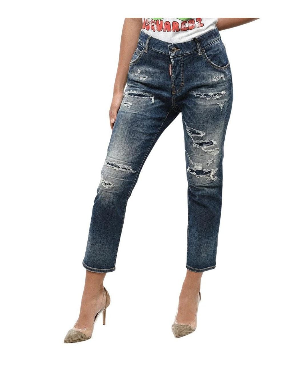 DSquared² Blue Straight High Rise Jeans