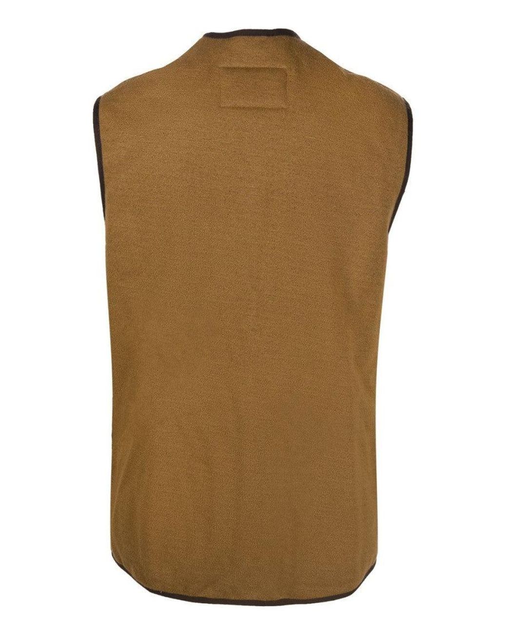 Barbour Brown Trimmed Zip Waistcoat for men
