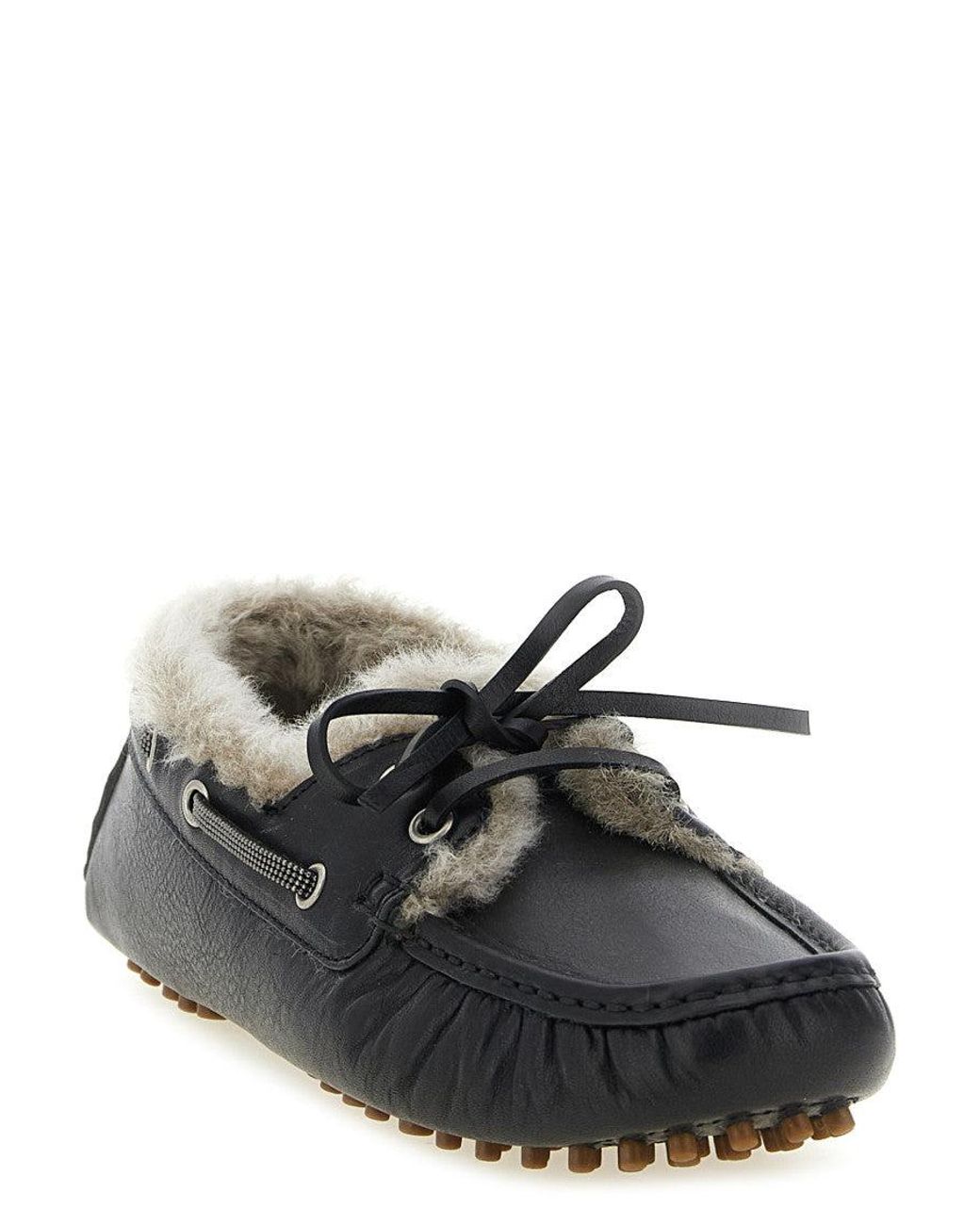 Brunello Cucinelli White 'Monile' Loafers
