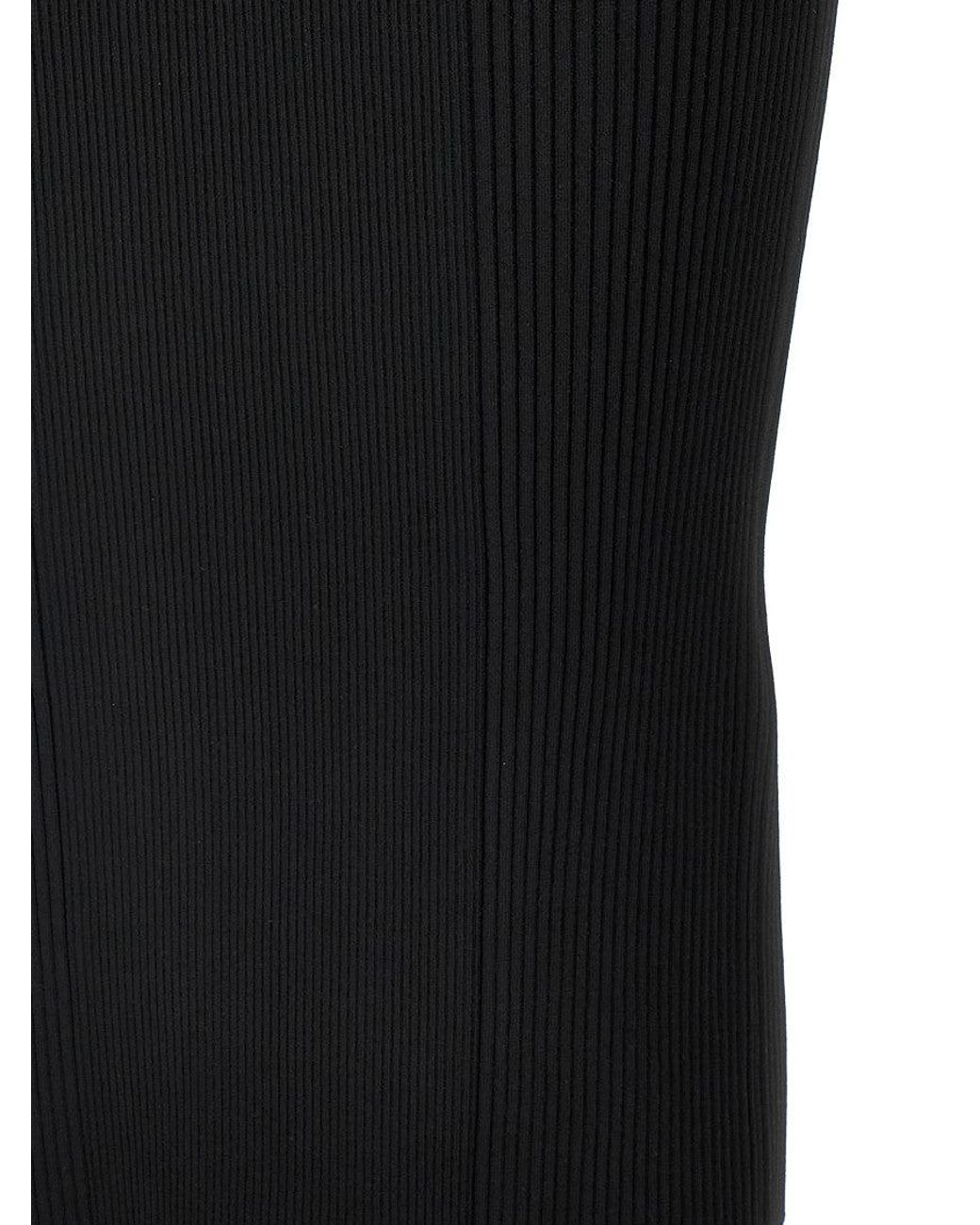 McQueen Black Ribbed Knit Dress