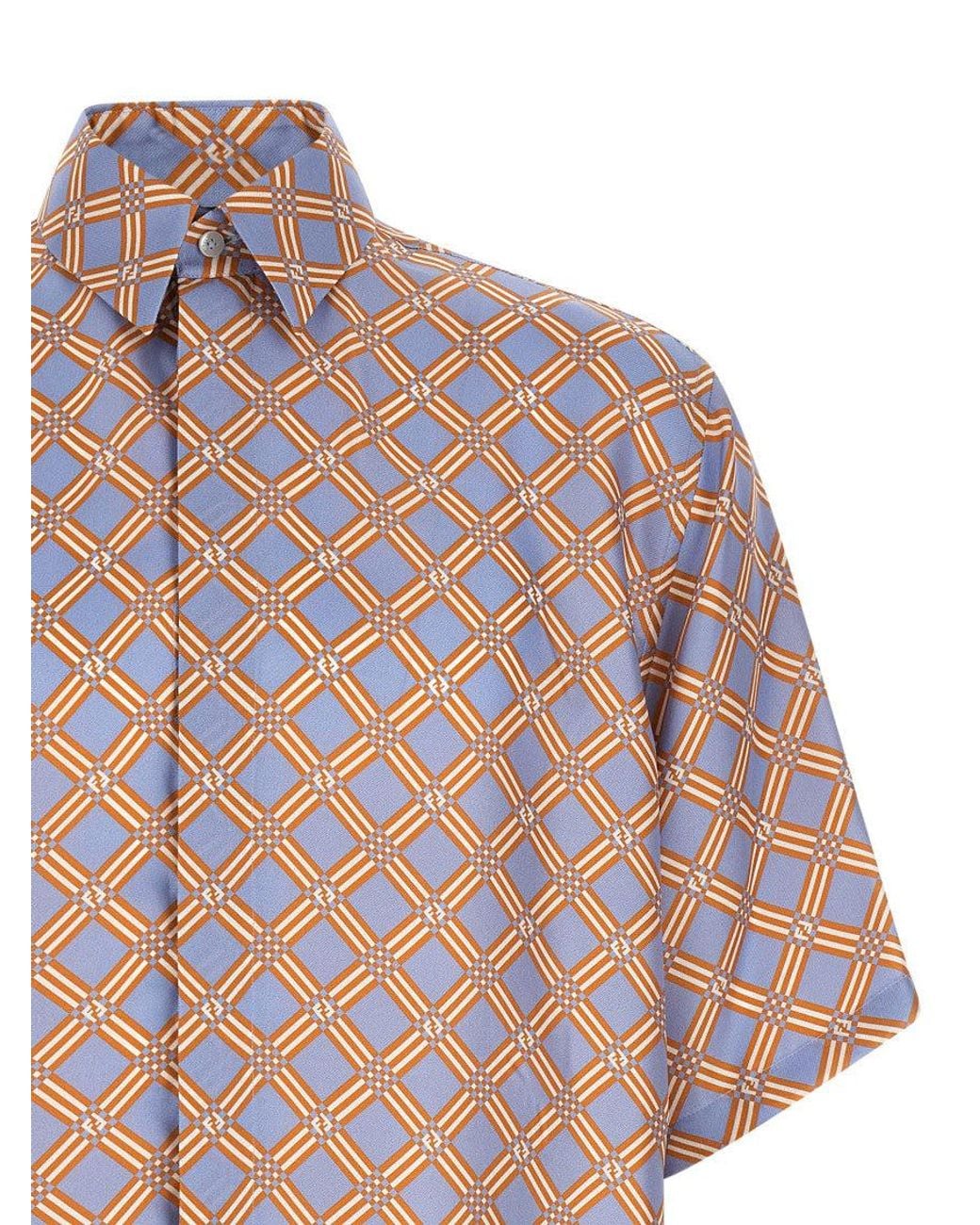 Fendi Pink Oversized Geometric Shirt for men
