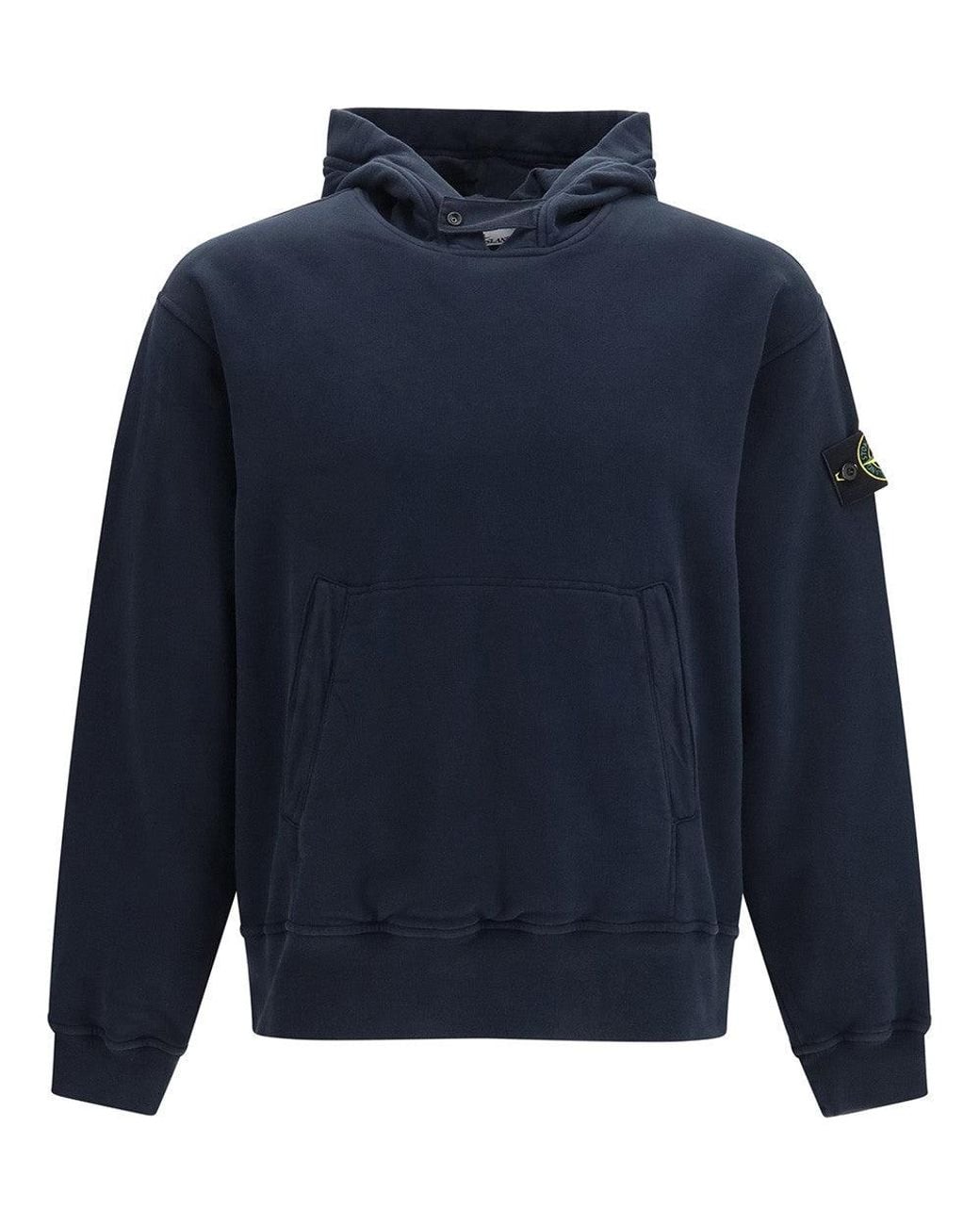 Stone Island Blue Oversized Hoodie for men