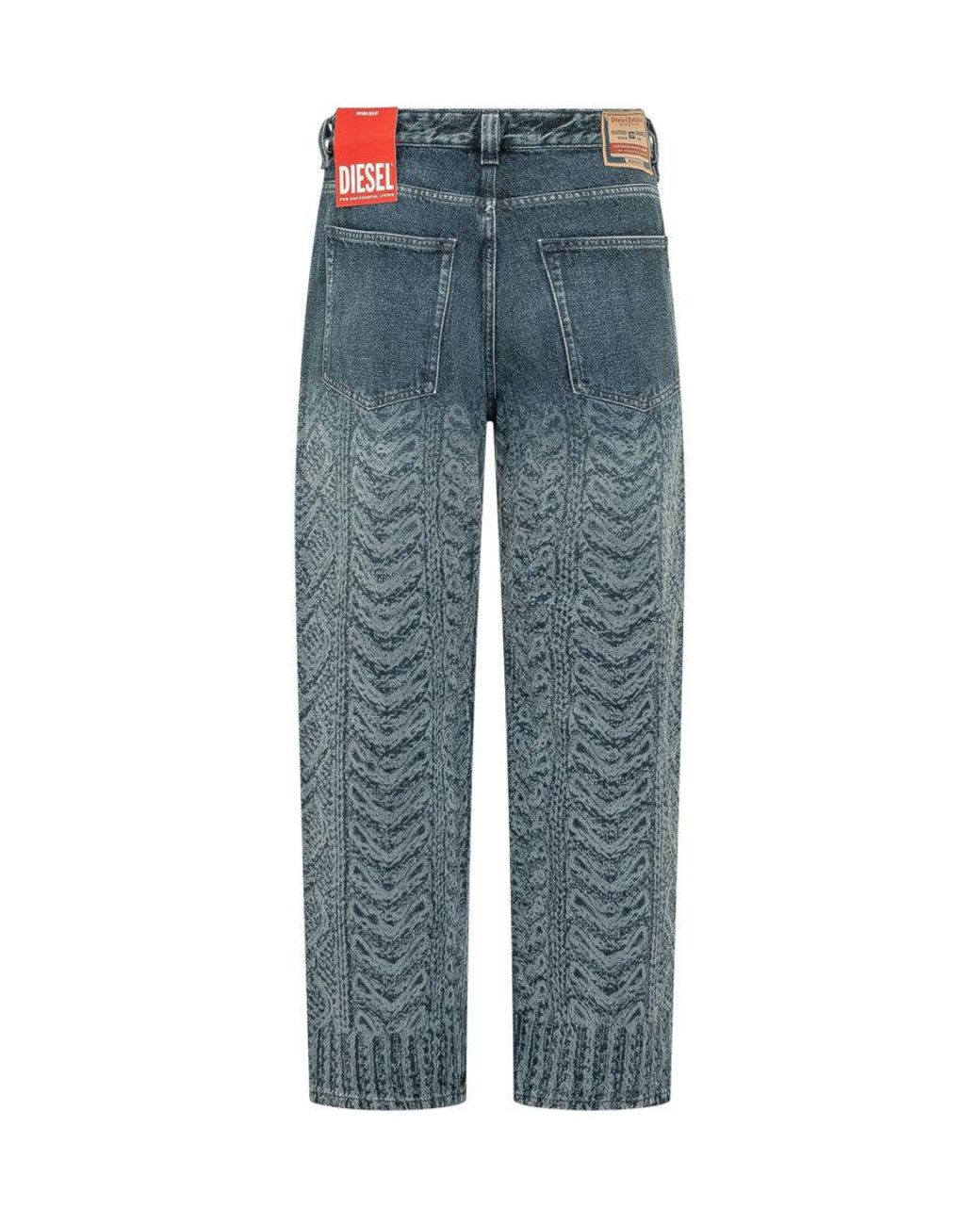 DIESEL Blue Straight Mid Rise Jeans for men