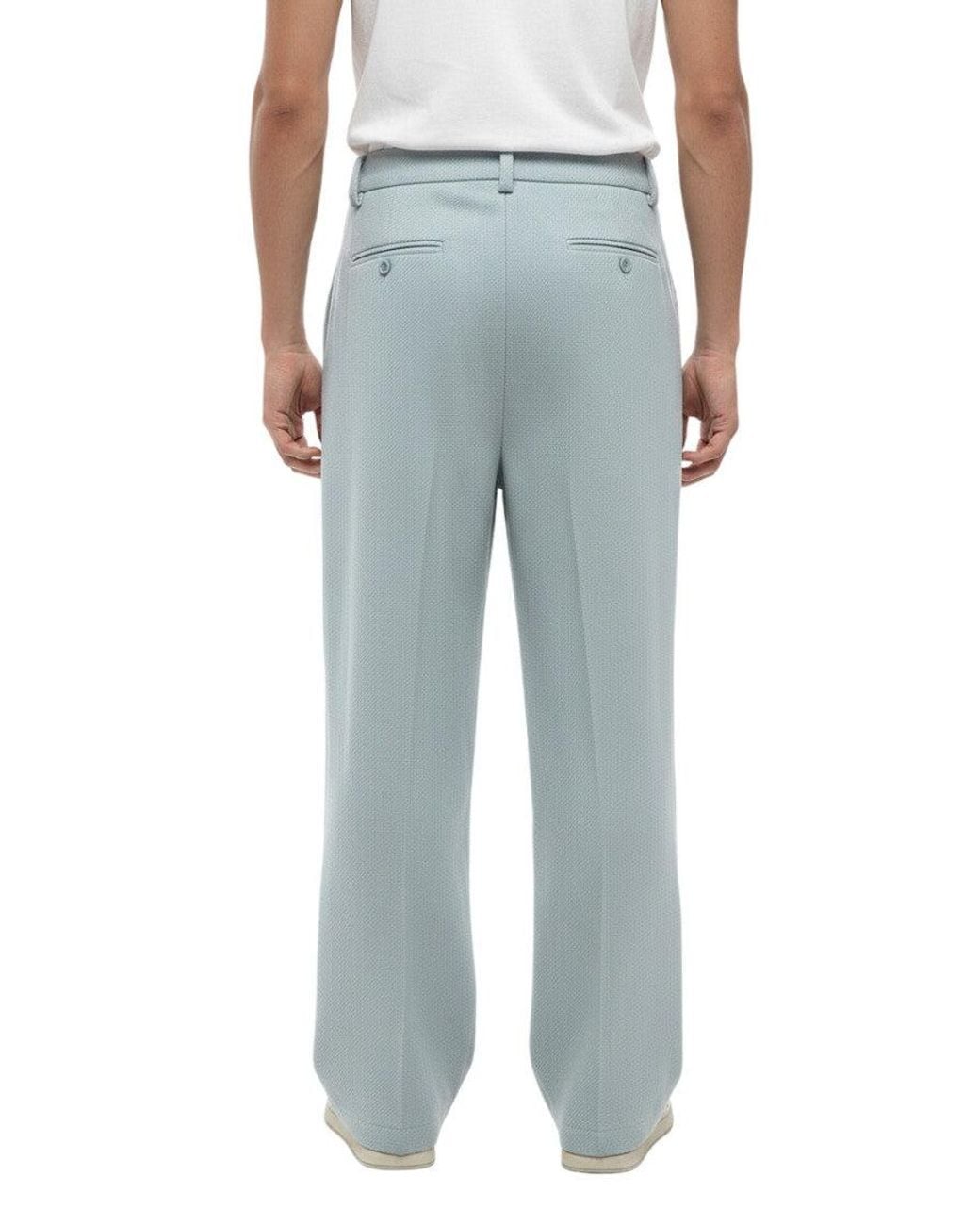 AMI Blue Light Relaxed Trousers for men