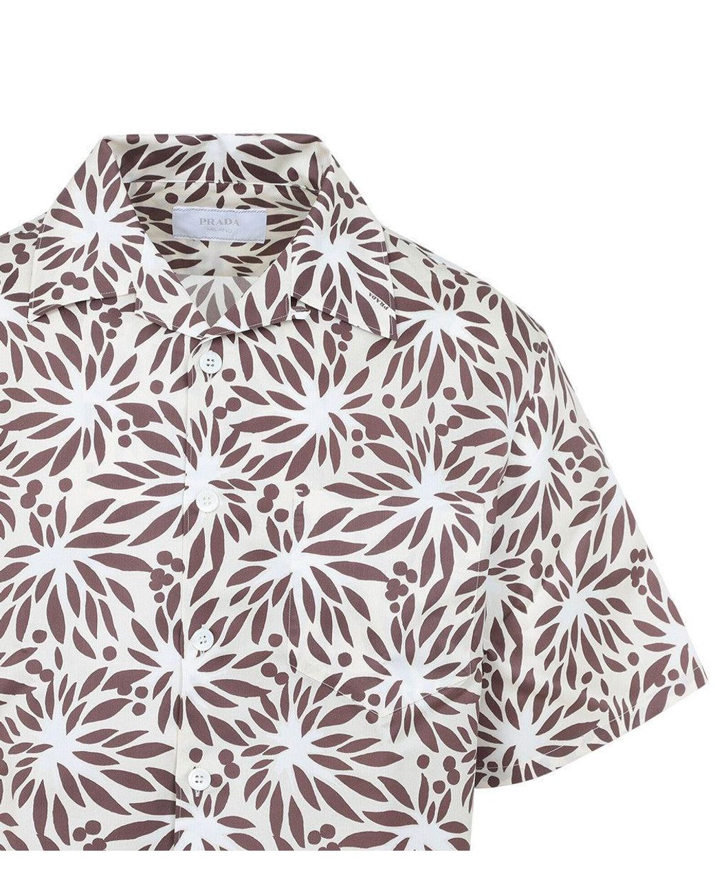 Prada White Relaxed Printed Shirt for men