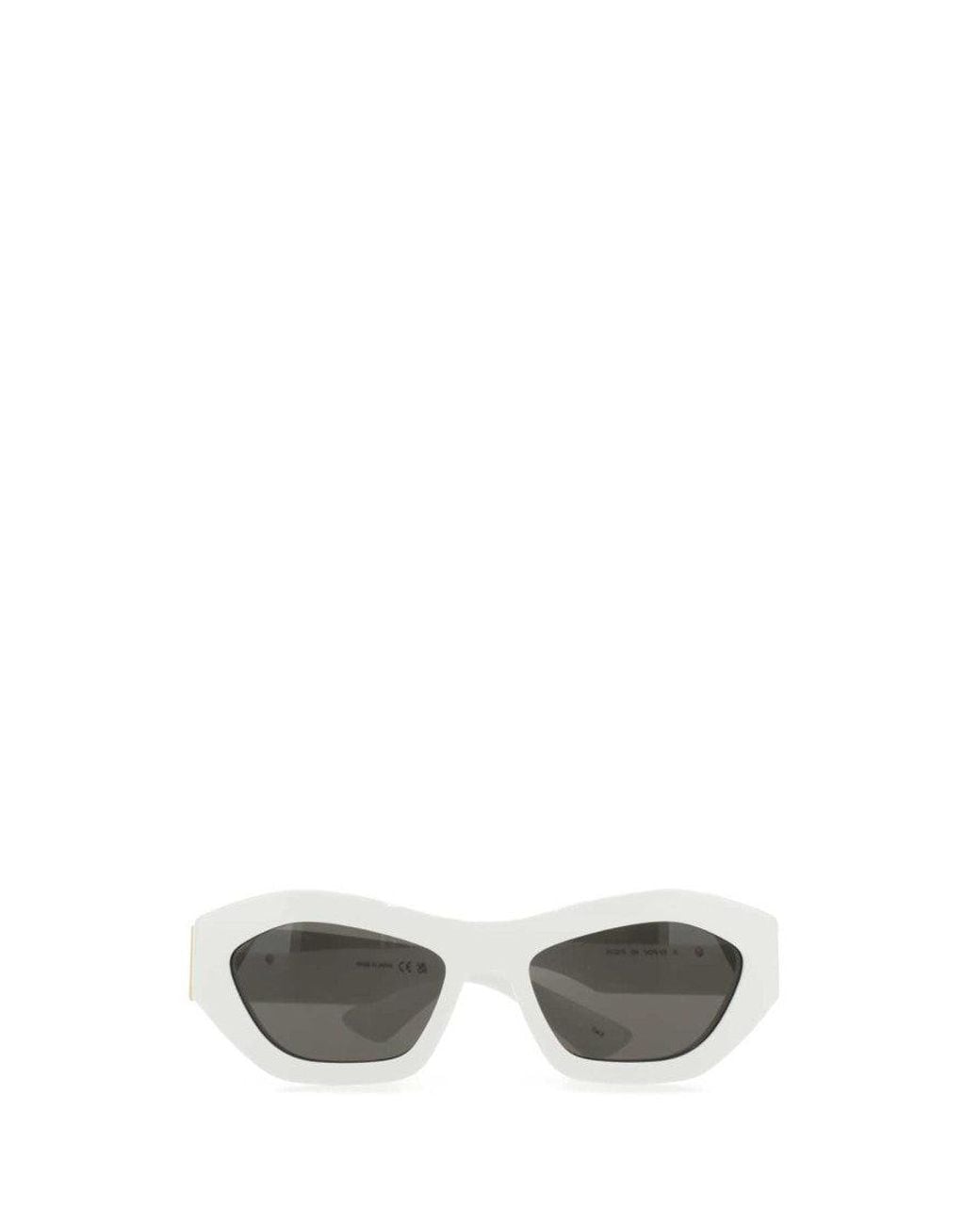 Bottega Veneta White Geometric Sunglasses