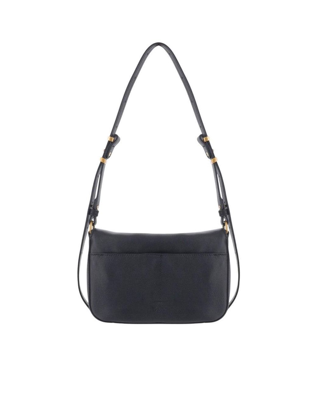 Pinko Black Love Birds Small Shoulder Bag