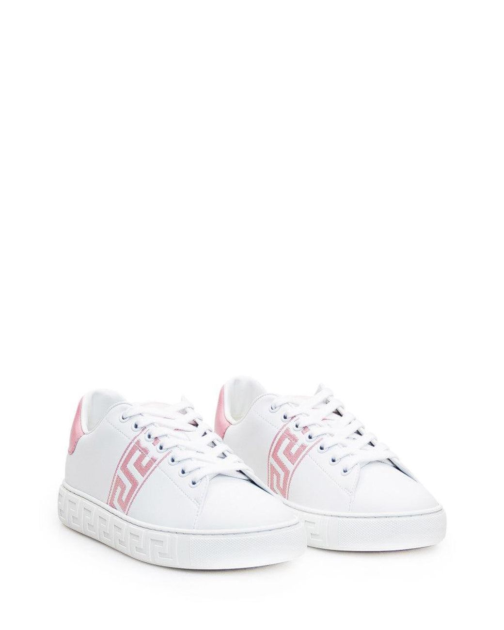 Versace White Logo Greca Sneakers