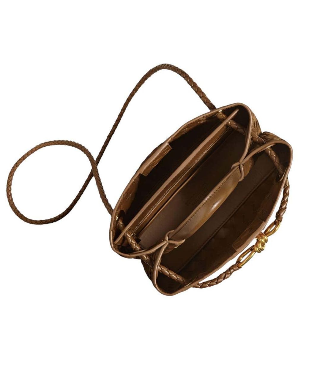 Bottega Veneta Brown Dark Andiamo Medium Satchel