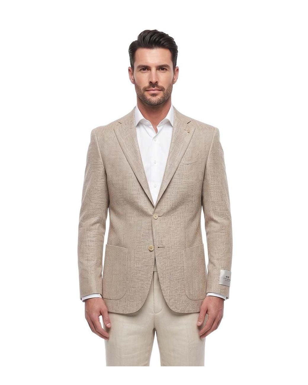 Corneliani Natural Notched Lapel Blazer for men