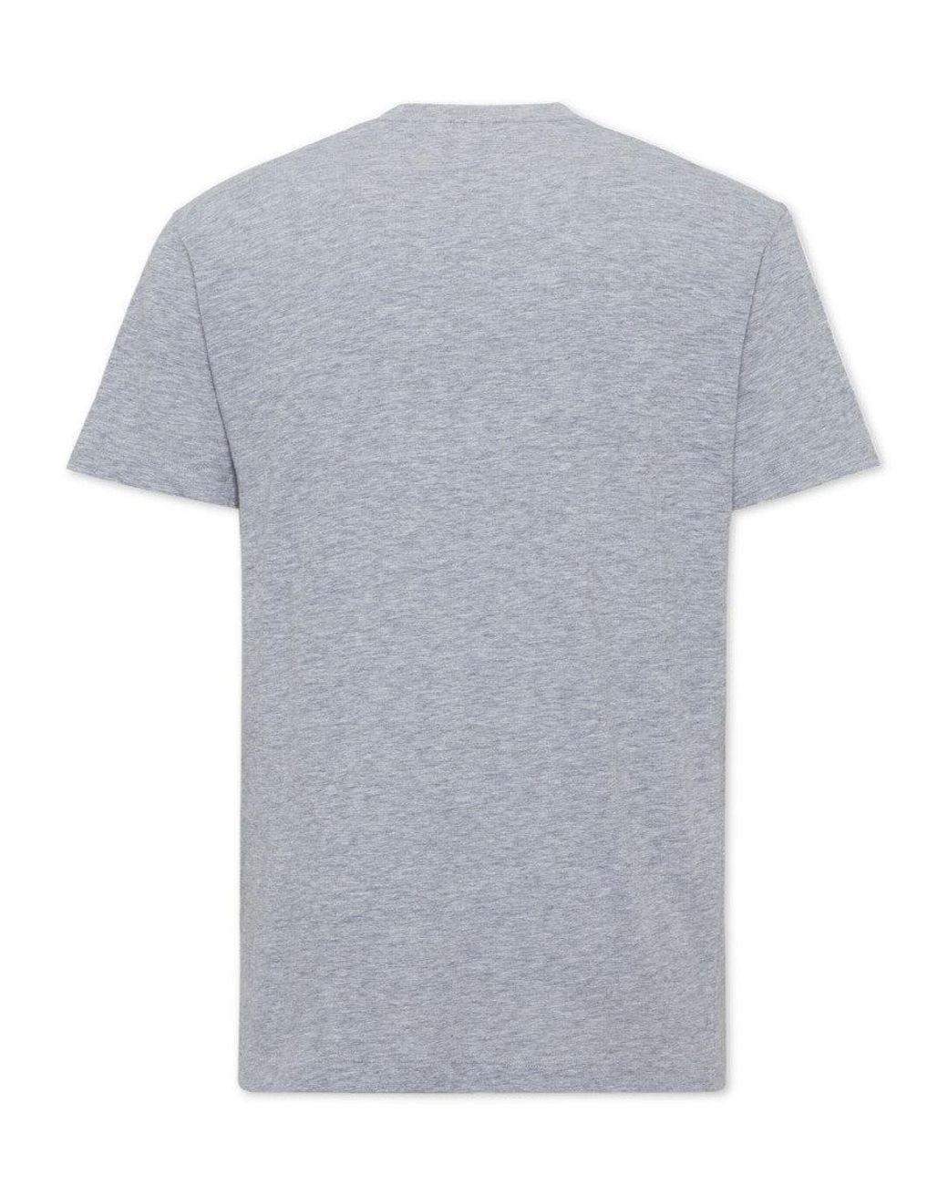 DSquared² Gray D2 Logo-Print T-Shirt for men