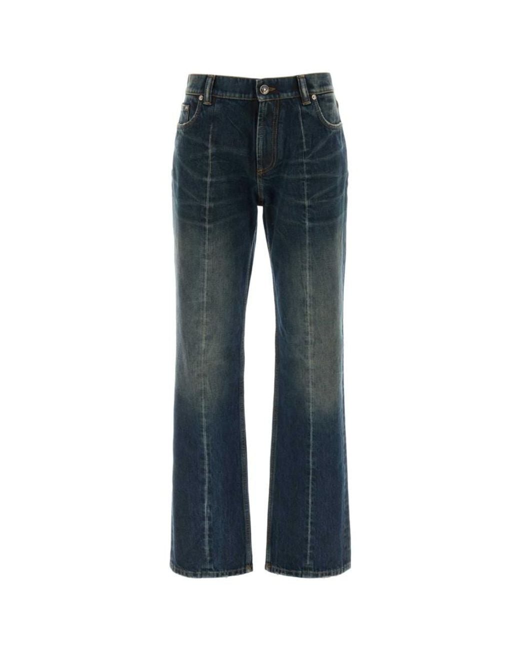 Versace Blue Flared Mid Rise Jeans