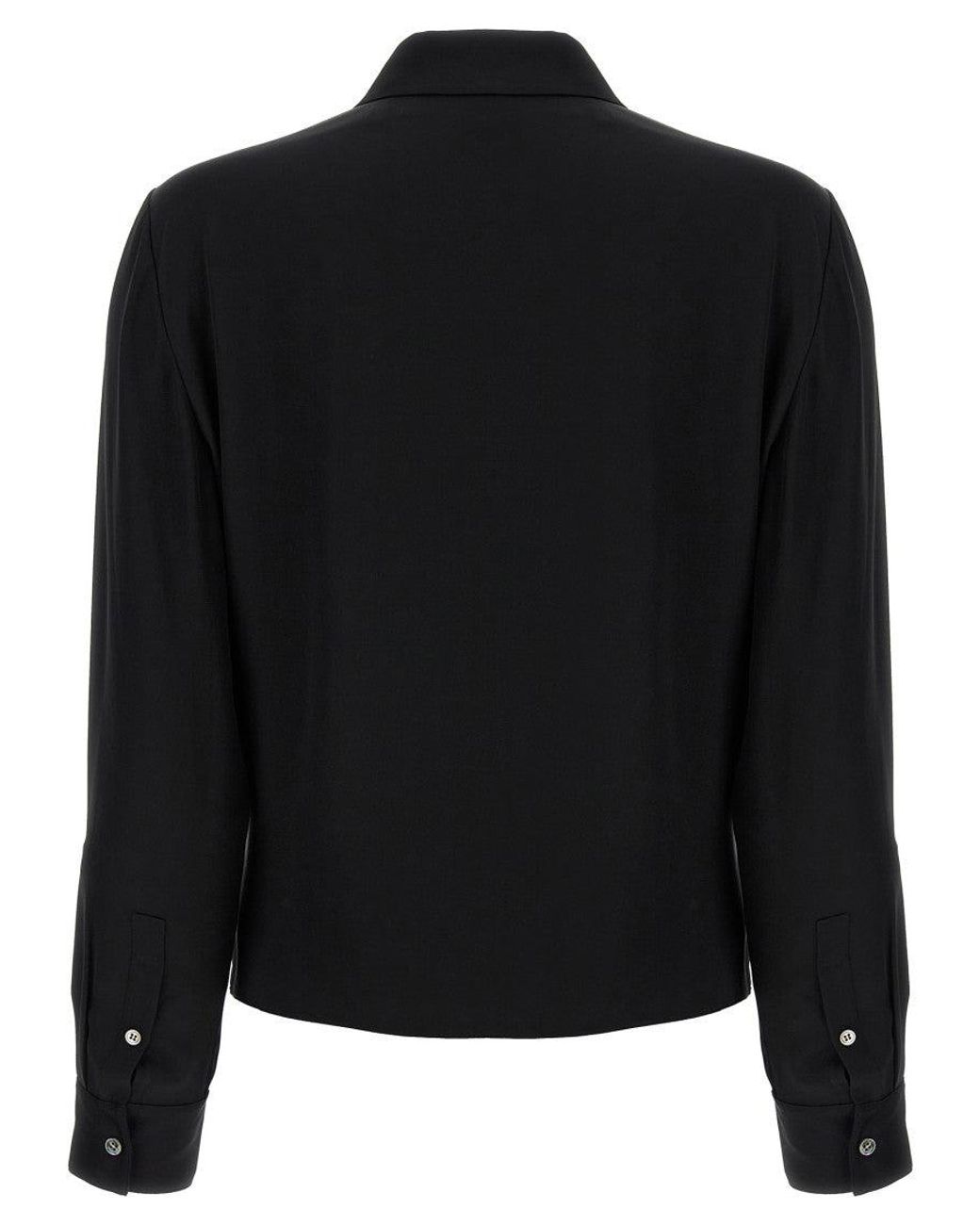 Theory Black Pk Label Wrap Blouse