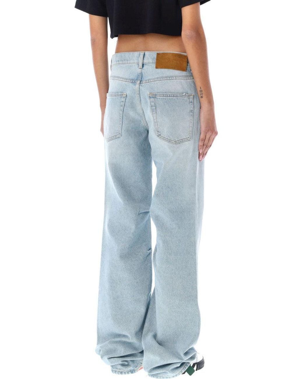 Off-White c/o Virgil Abloh Blue Loose Low Rise Jeans