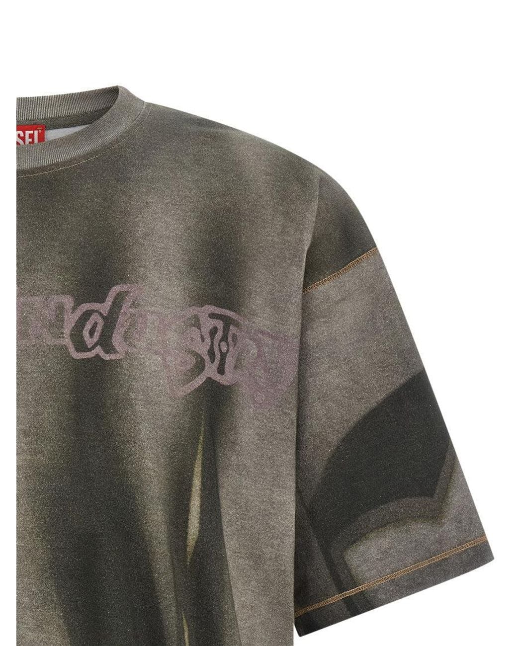 DIESEL Gray 'T-Boxt-Show-V2' Abstract Print T-Shirt for men