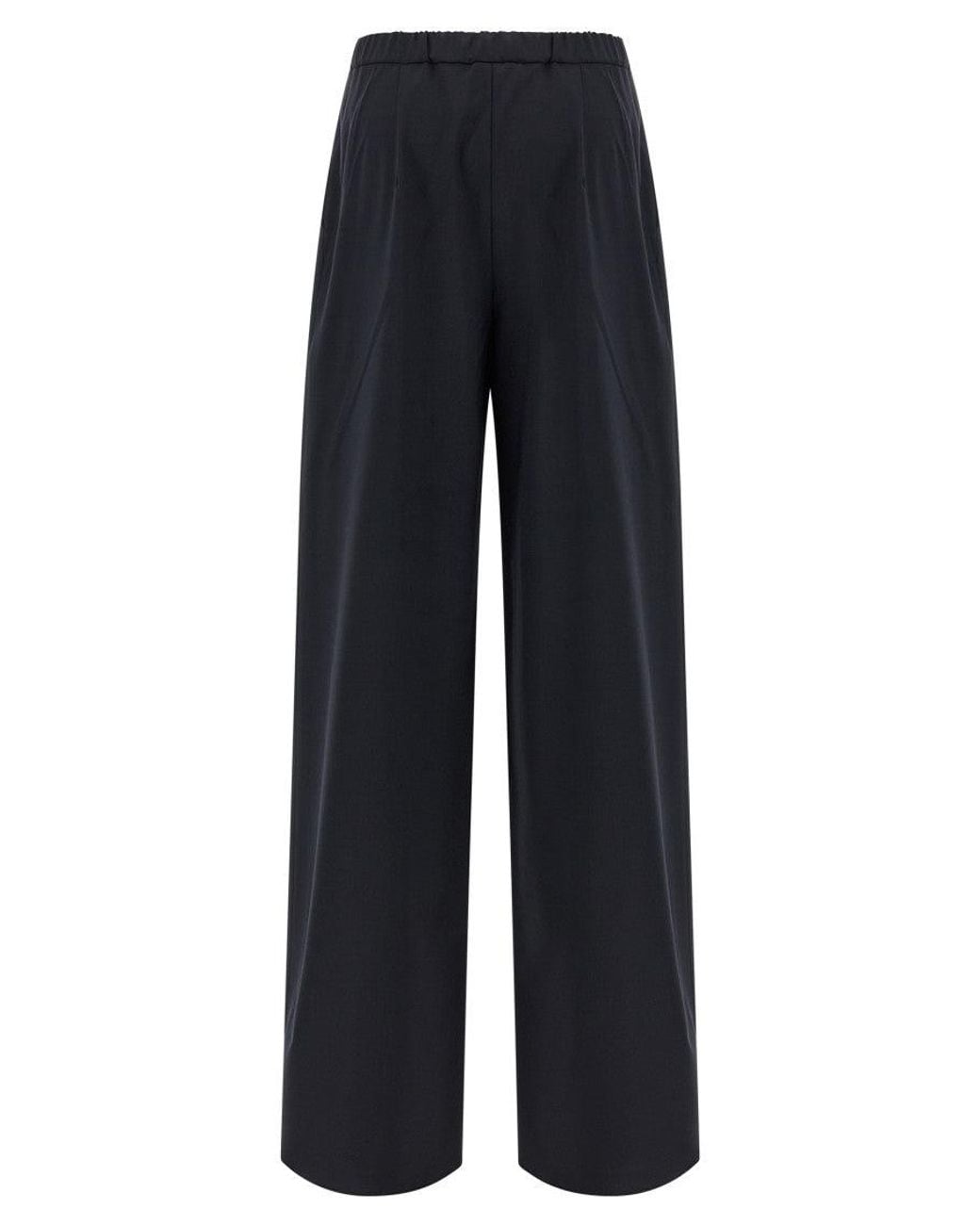 Max Mara Blue Dark Straight Drawstring Pant