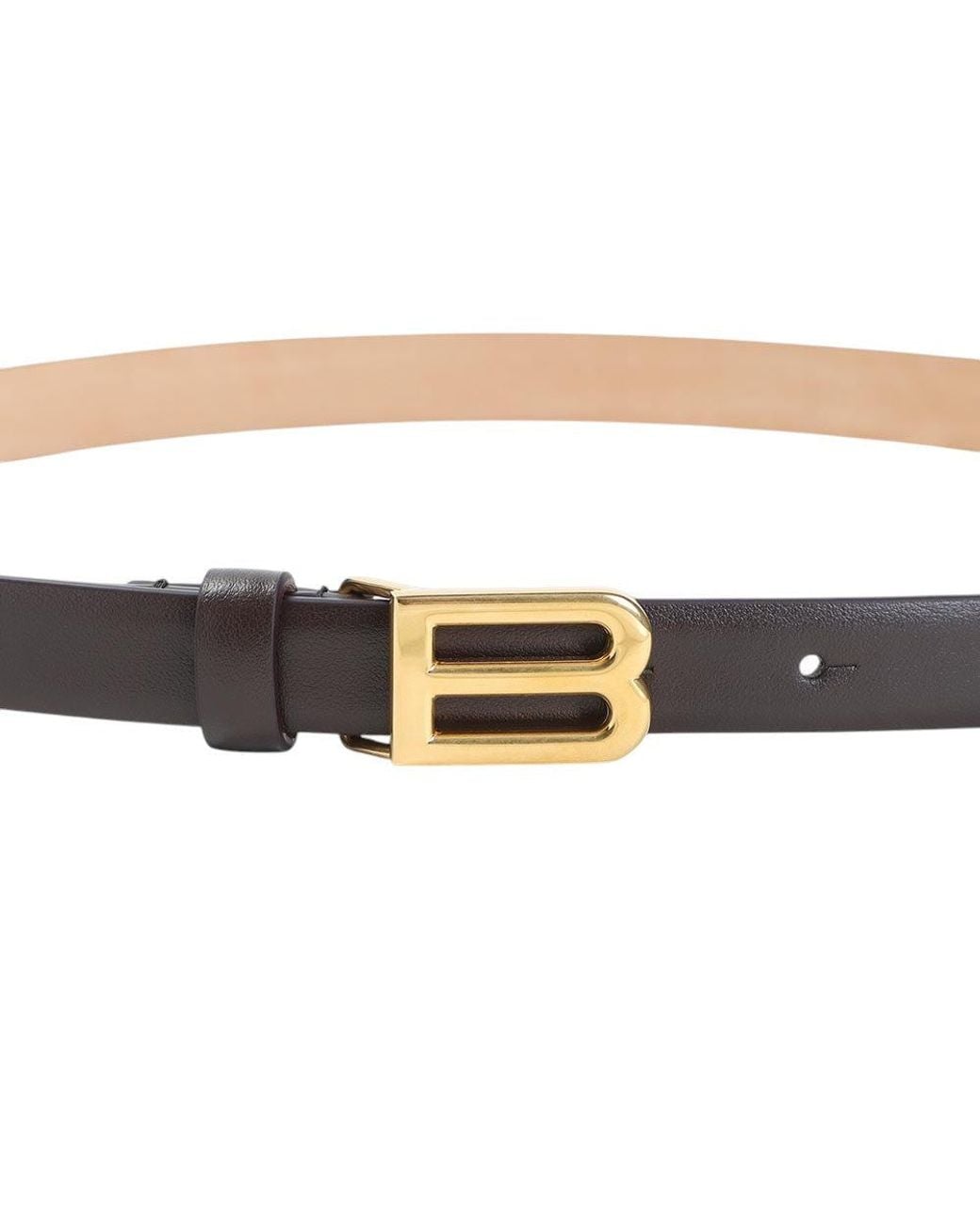 Balenciaga Brown Dark Logo Buckle Belt
