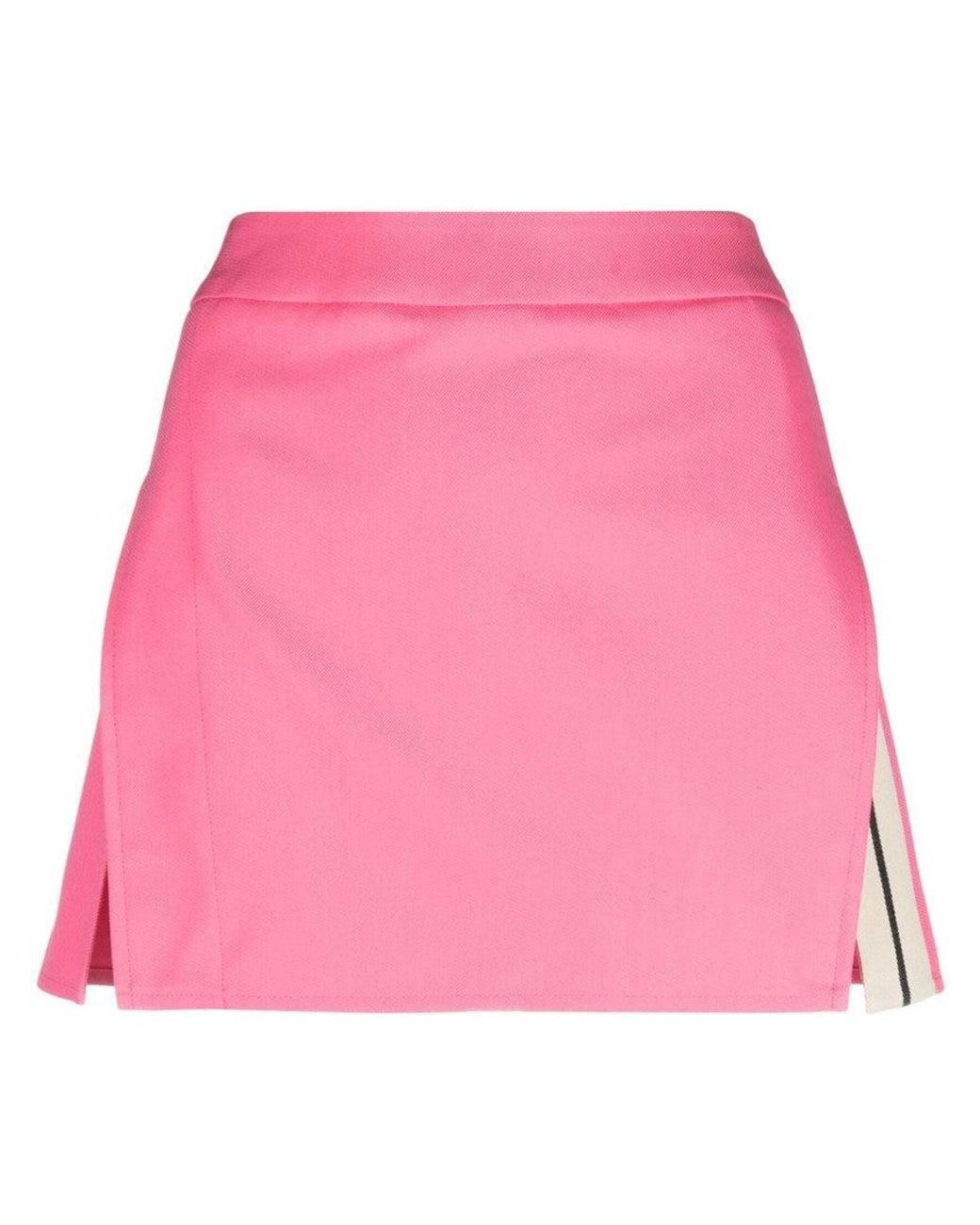 Palm Angels Pink Fuchsia Stripe Detail Mini Skirt