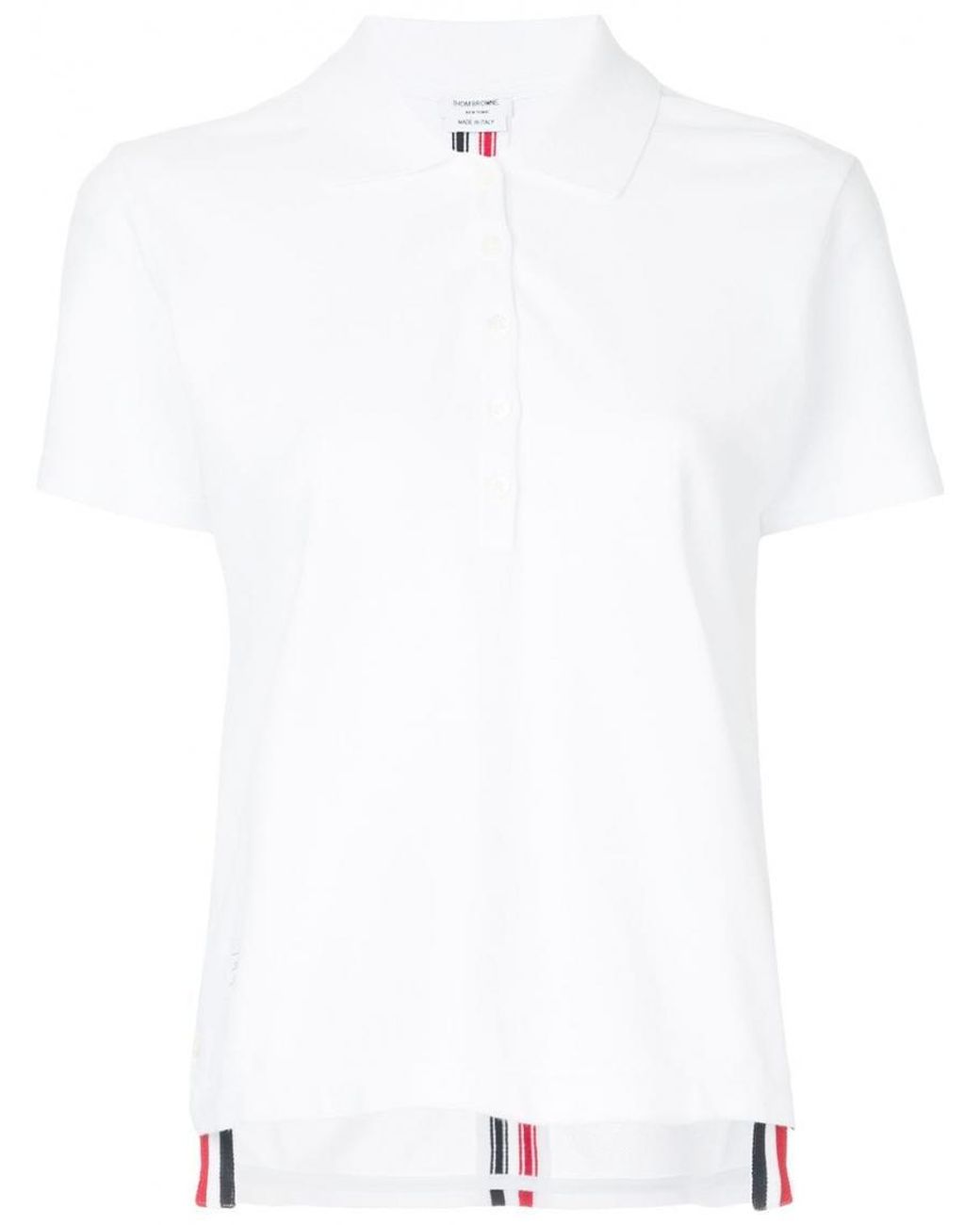 Thom Browne White Rwb Cotton Polo Shirt