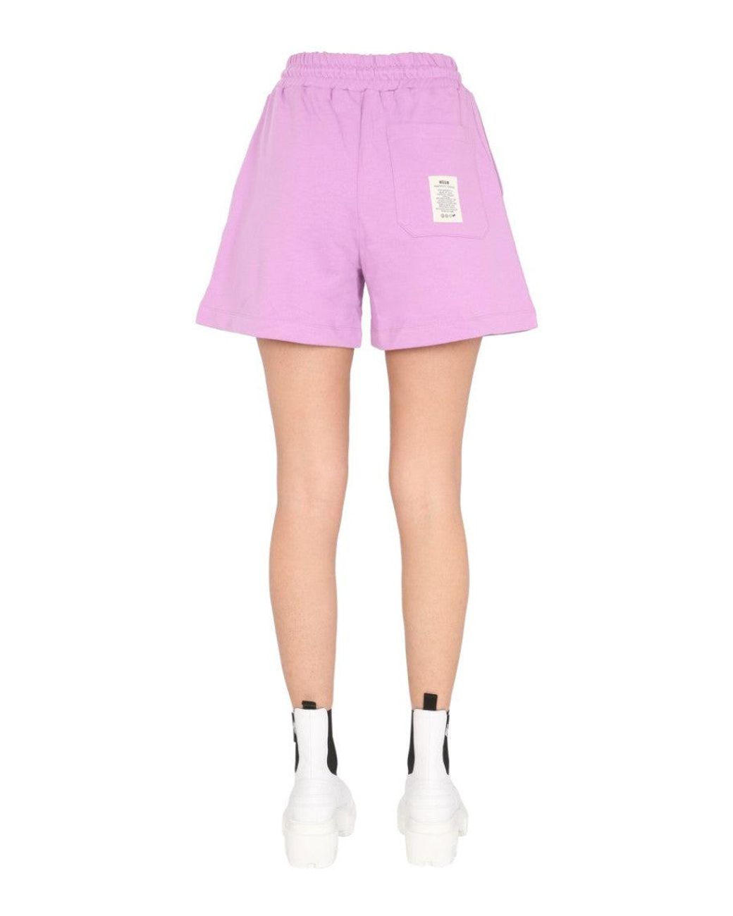 MSGM Pink Graphic Shorts