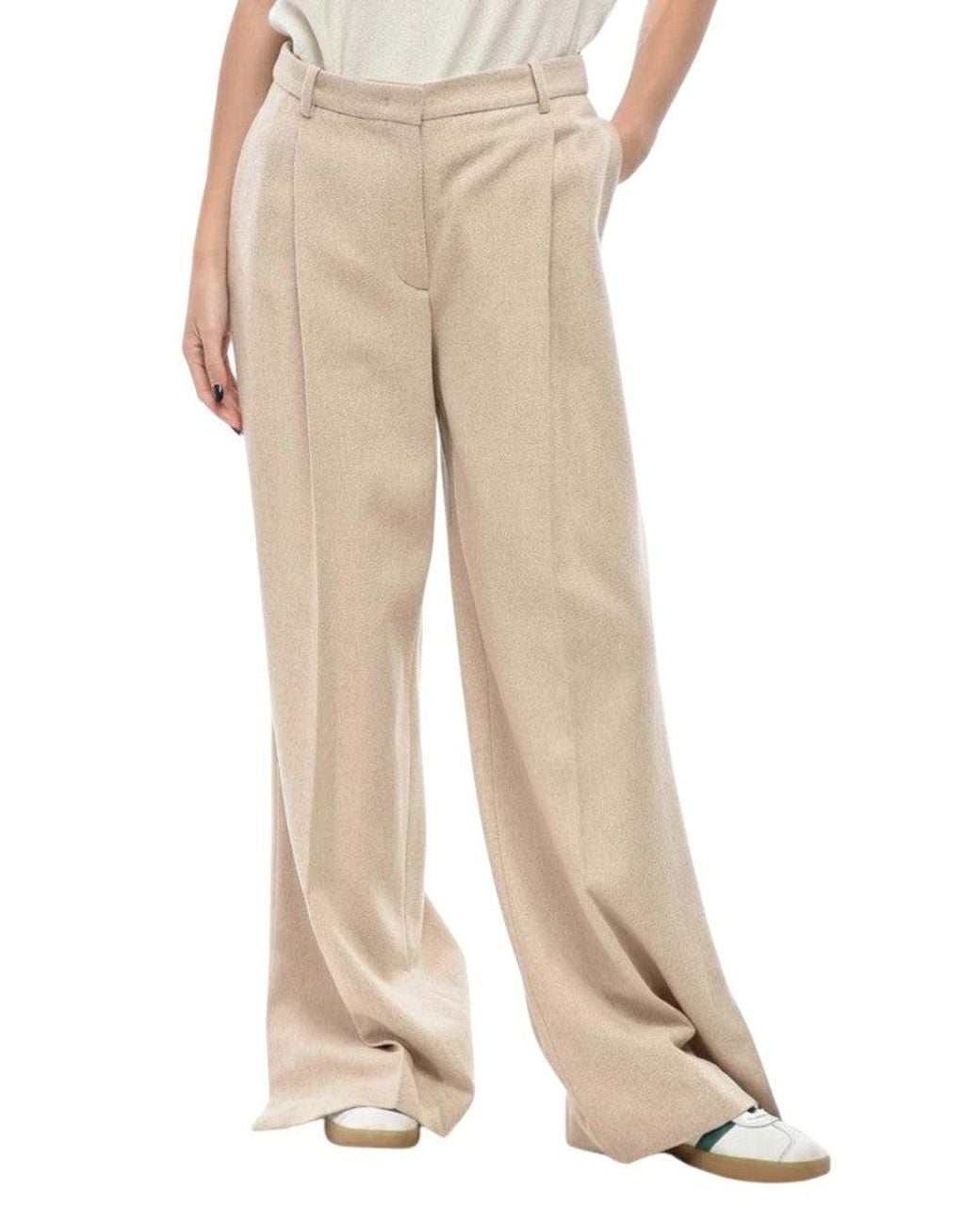 THE GARMENT Natural Tailored Pleated Pants