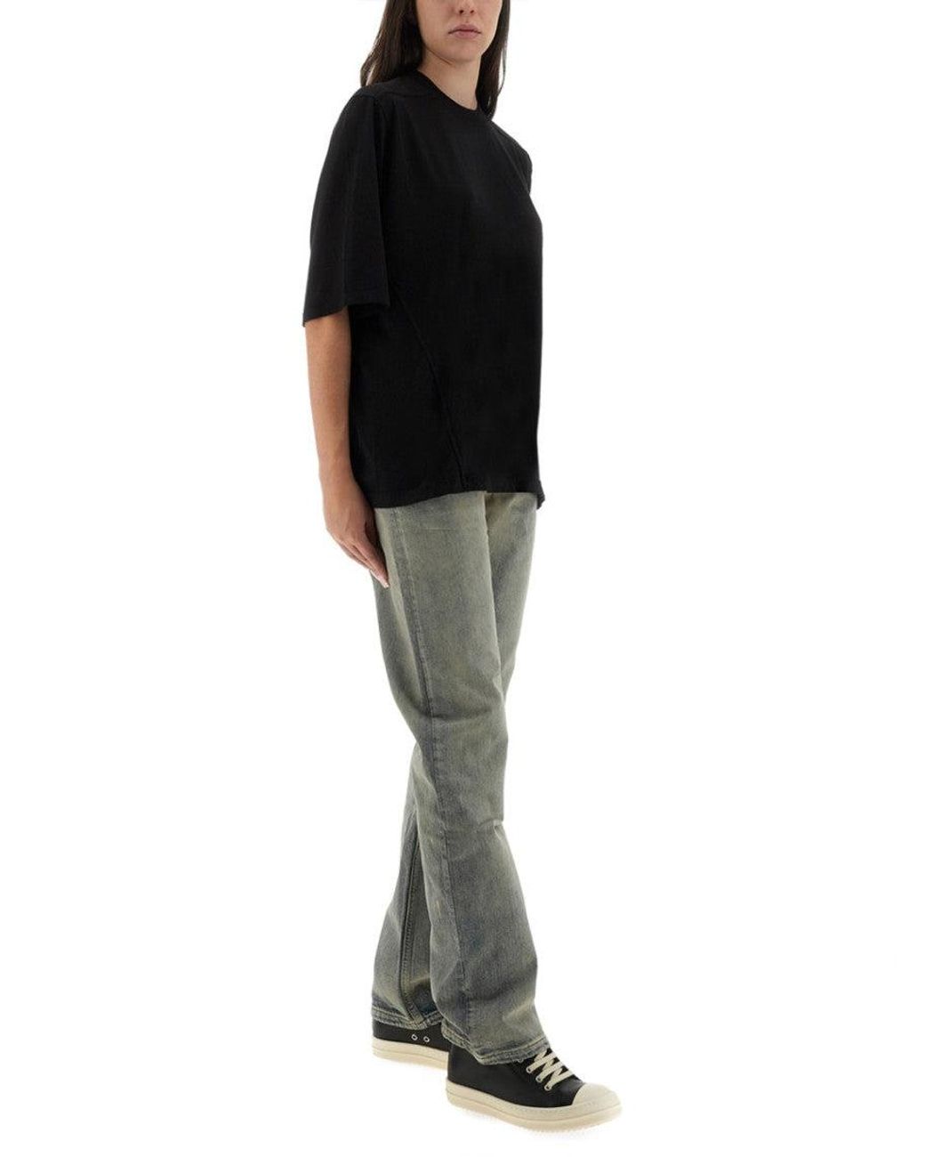 Rick Owens Green Straight Mid Rise Jeans