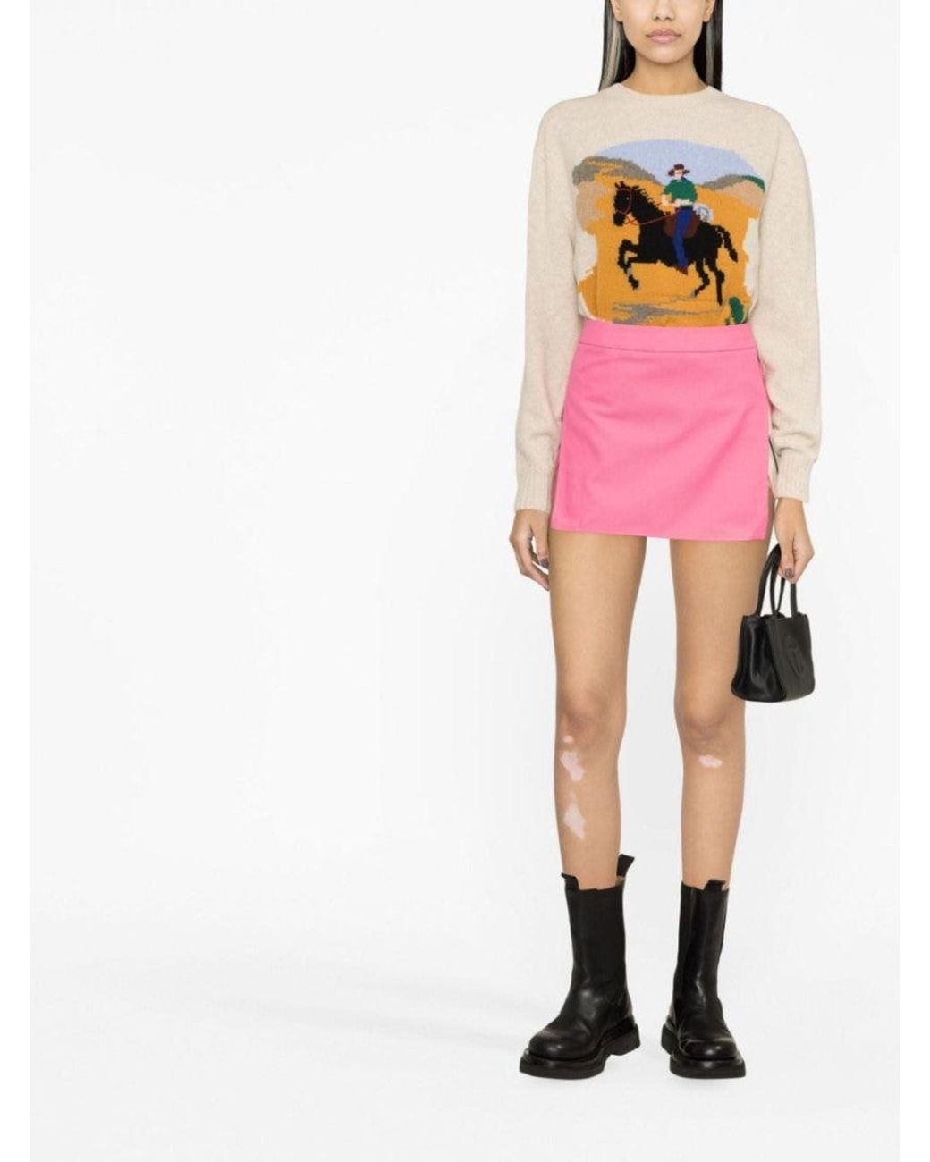 Palm Angels Pink Cotton Mini Skirt