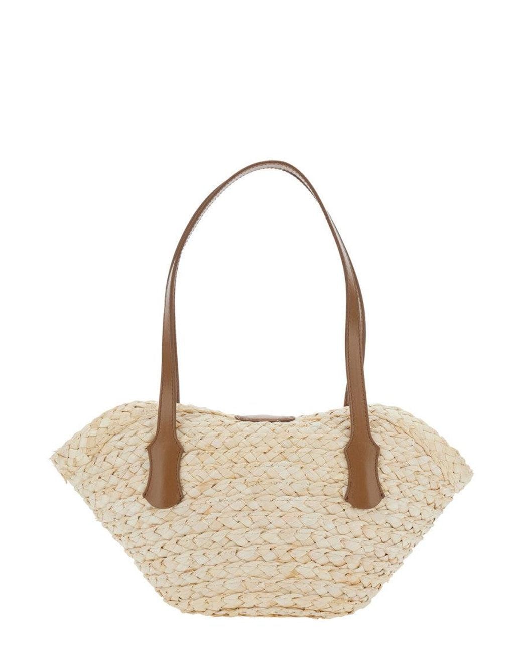 Dolce & Gabbana White Natural Capri Coffa Top Zip Tote