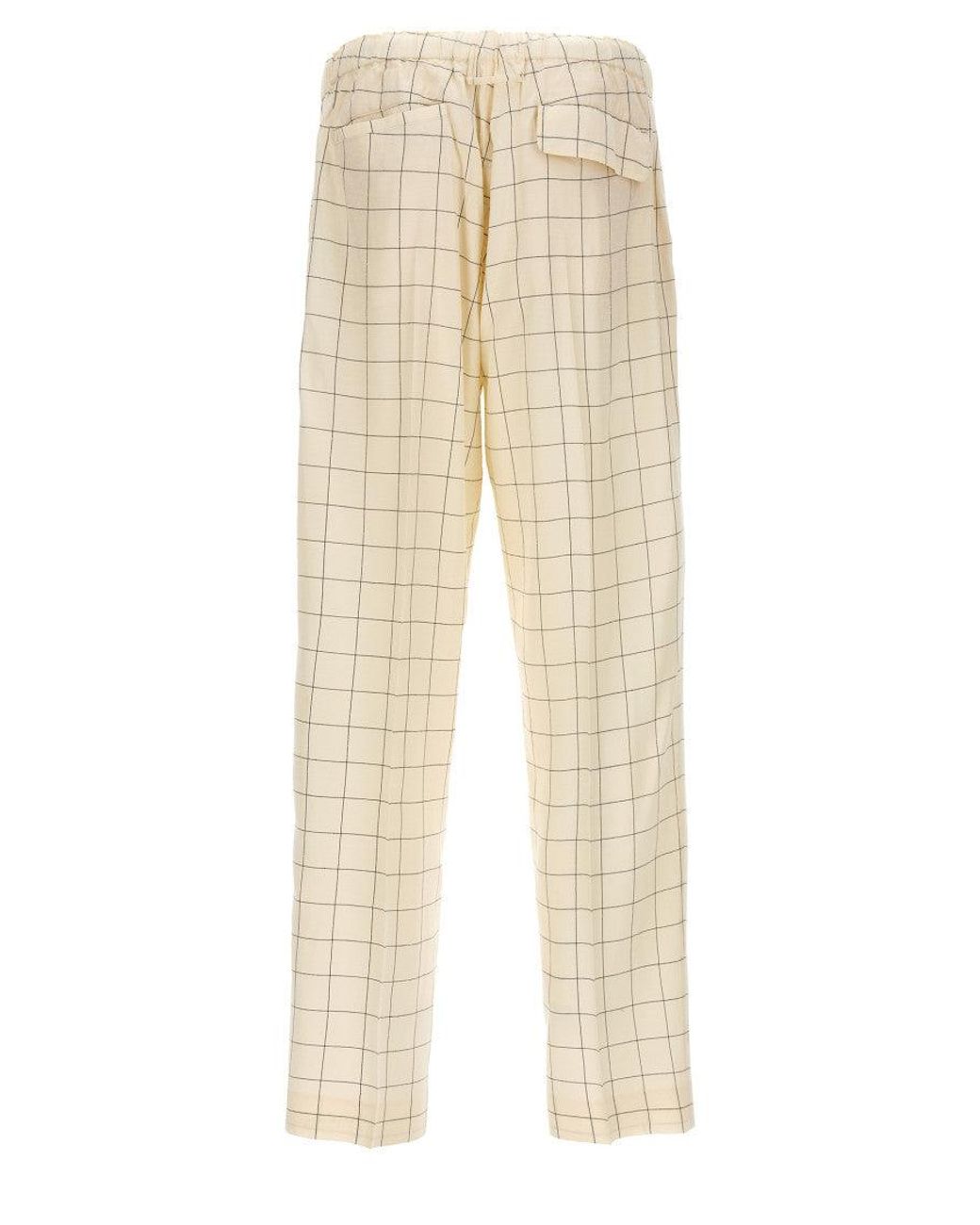 Undercover Natural All-Over Checkered Pants With Elastic Waistband for men